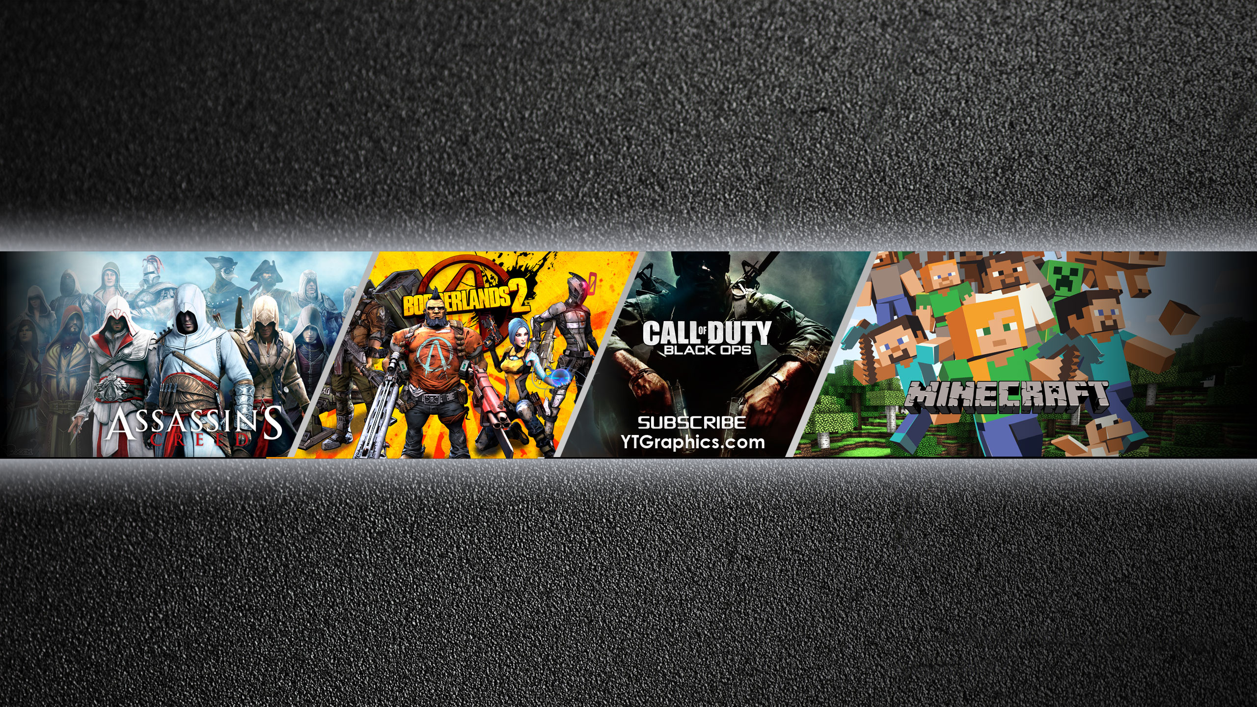 Minecraft Borderlands 2 Assassin 8217 S Creed Black Ops Youtube Channel Art Banner - channel art roblox 2560x1440